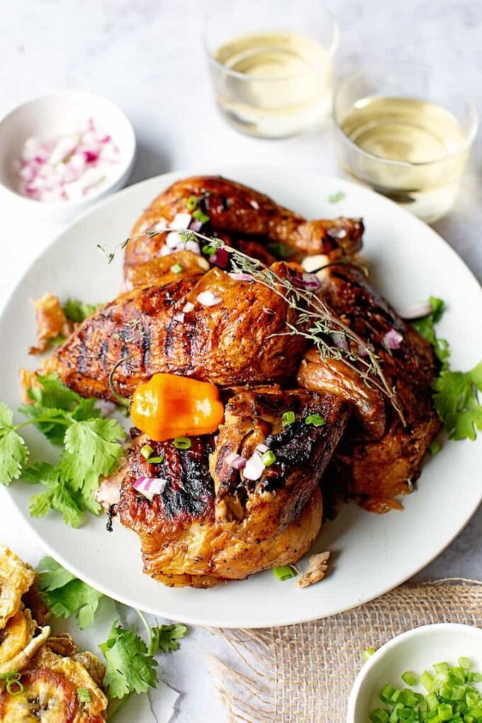 Jerk chicken with scotch bonnet
